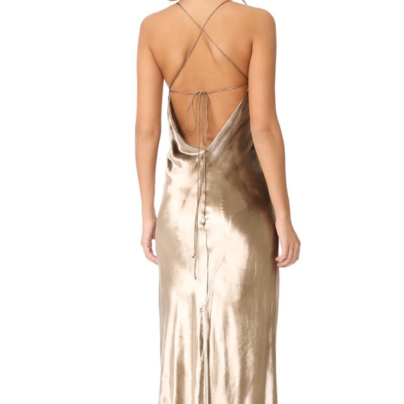 Michelle Mason gold crushed velvet gown size zero - Picture 4 of 5